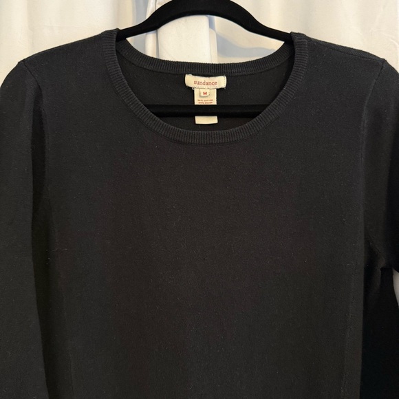 Sundance Black Knit Pocket Dress Cotton Silk Blend Medium - Picture 4 of 12